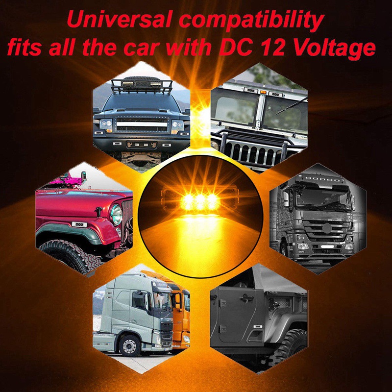 3 Led 3.9Inch Xe tải ô tô bên đánh dấu Đèn hậu Đèn sau Đèn báo đánh dấu 10-24V cho Xe tải thuyền Rv