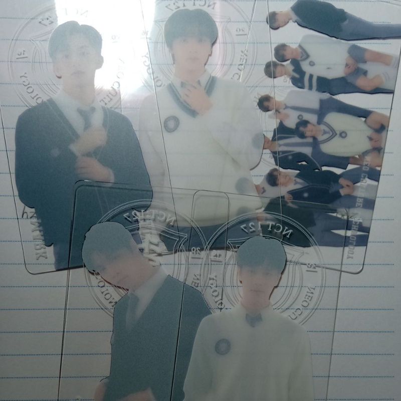 Bookmark đánh dấu trang trong suốt, brochure back to school b2s NCT 127 Mark Haechan Johnny Taeil