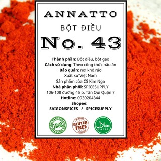 MUA 1 TẶNG 100g diêm mạch | 500g Bột Điều - Annatto Powder nguyên chất màu gạch tôm đỏ 100% tự nhiên 100g 500g