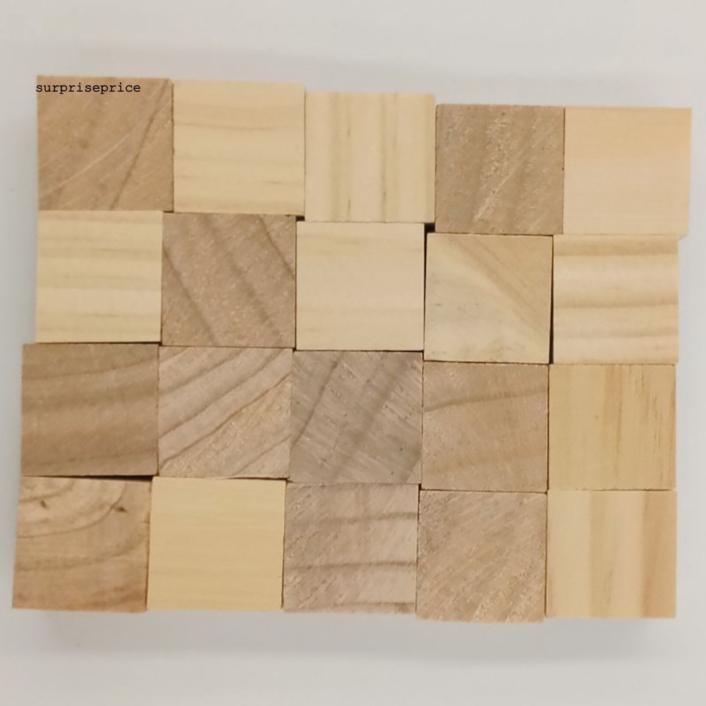 SPP_50 Pcs/20 Pcs/10 Pcs Simple Squares Wooden Sewing Craft Scrapbooking DIY Buttons