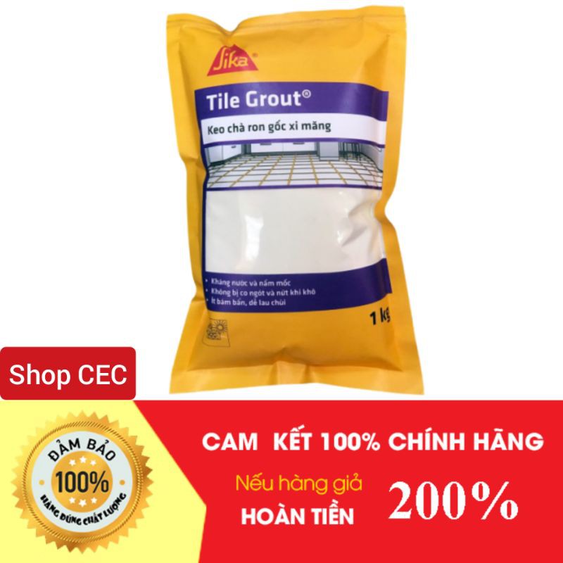 Keo chà ron Sika Tile Grout túi 1kg trám khe mạch gạch gốc xi măng