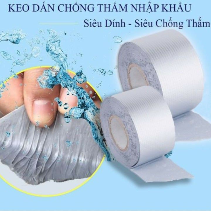 [FREESHIP] Keo dán CHỐNG THẤM đa năng cho tường, trần nhà, mái tôn, ống nước, bể nước, xô chậu, phao bơi, bể bơi 5*5CM