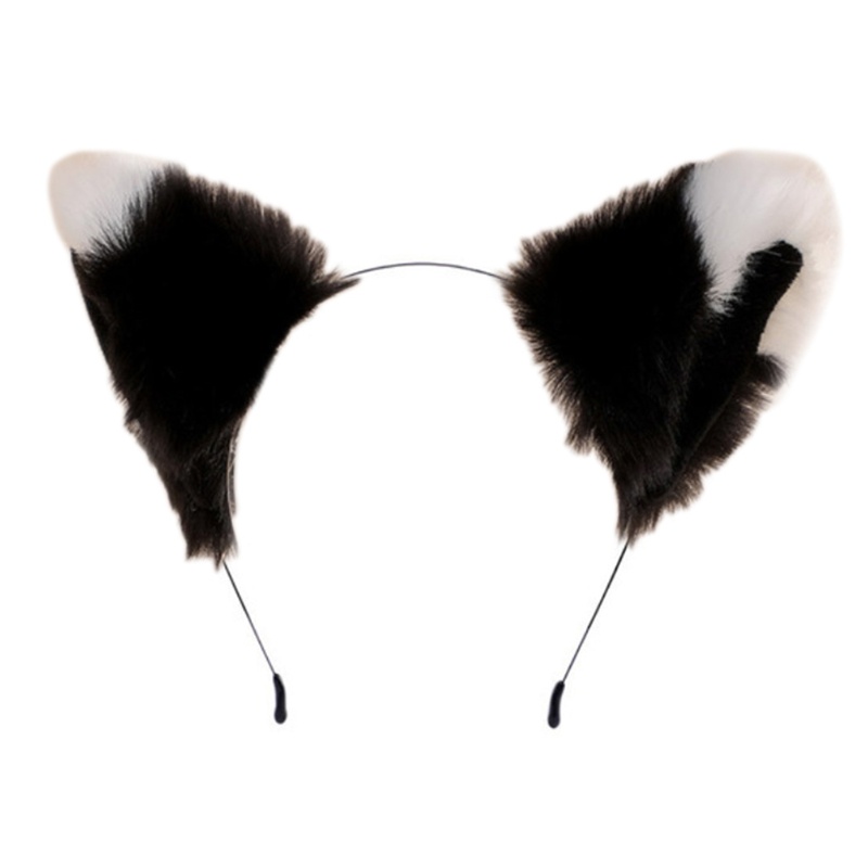 Băng Đô Tai Sói Bằng Lông Giả Màu Sắc Gradient Dành Cho Dịp Halloween