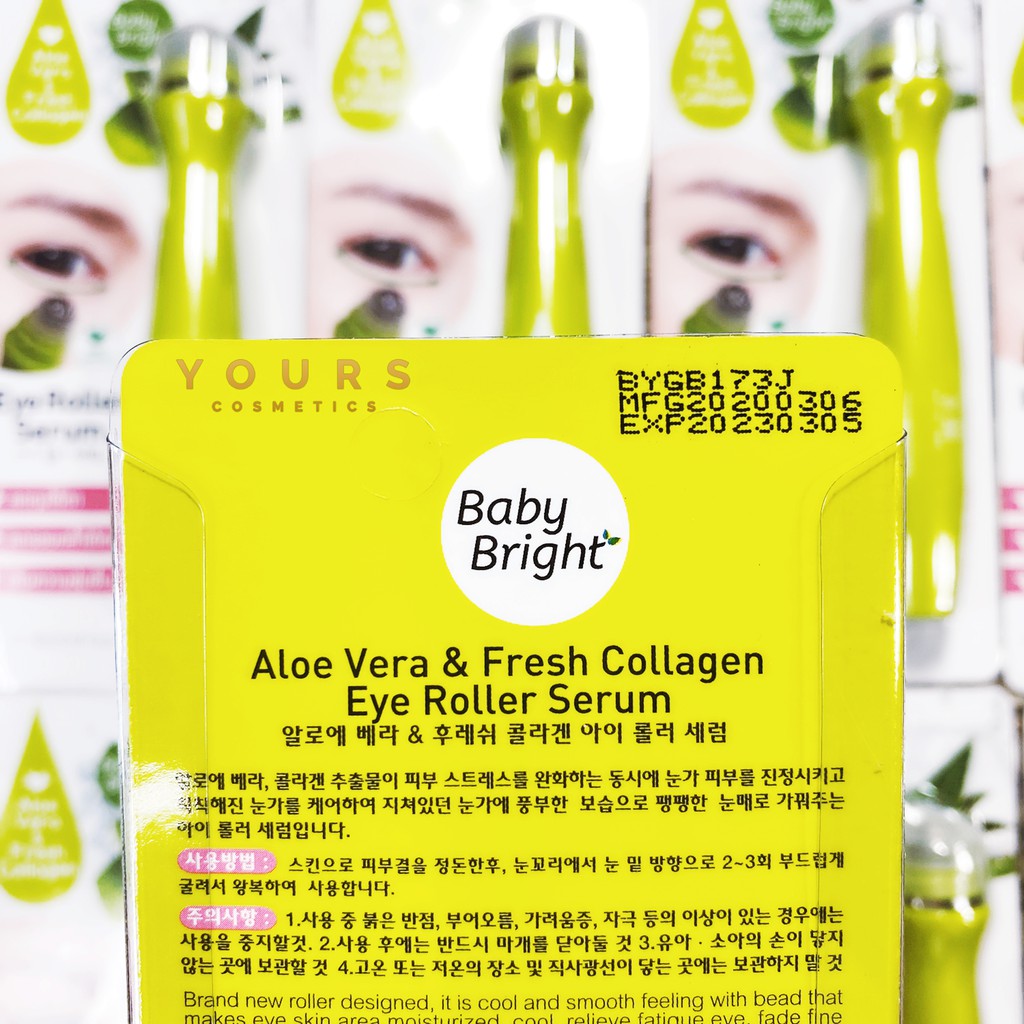 [Auth Thái] Lăn Mắt Ngăn Ngừa Thâm Vùng Mắt Nha Đam Và Colllagen Tươi Baby Bright 15ml