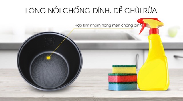 Nồi cơm điện Delites 1.8 lít NCG1805 trưng bày 99%-Dung tích nồi:1.8 lít Số người ăn:4 - 6 người