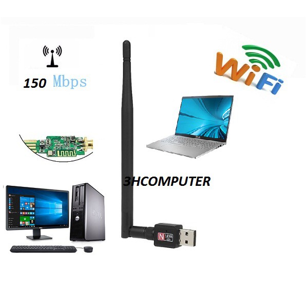 Thu wifi 1000mps ,bộ thu wifi cho pc ,usb thu wifi 802 Có cần dài 5DP | WebRaoVat - webraovat.net.vn