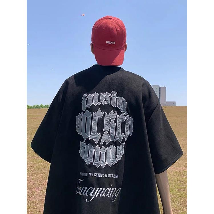 Áo Thun Tay Lỡ Unisex SHAKE Chất Liệu Da Lộn Thêu Chữ Form Rộng - Tuni Store