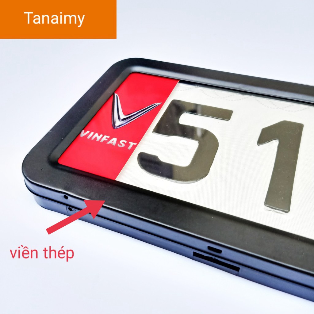 khung dài 5 số kích thước mới viền đen logo trang trí 2 bên full phụ kiện lắp đặt