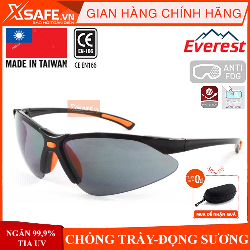 Kính bảo hộ Everest EV302 Mắt kính chống bụi, chống tia UV, đọng sương, bảo vệ mắt khi đi xe, lao động, tròng kính râm