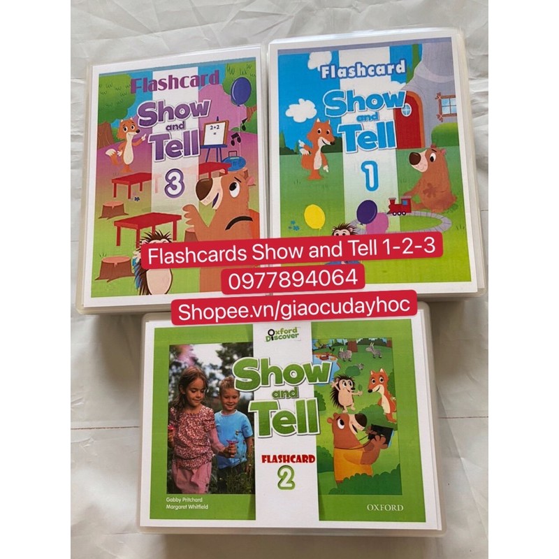 Flashcards  Show and Tell 1-2-3 ( Size A5- 2 mặt -ép plastics bền đẹp)