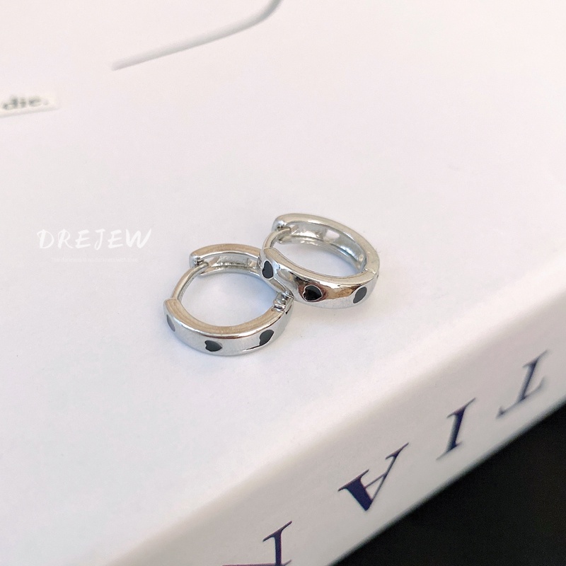 DREJEW Khuyên tai kim loại hình tam giác xếp ly phong cách cá tính cho nữ