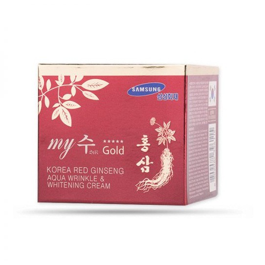 Kem dưỡng trắng da chống lão hóa My gold Korea Red Ginseng Aqua Wrinkle Whitening Cream 50ml