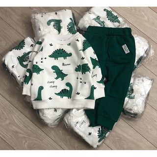 Set bộ nỉ H&M khủng long xanh