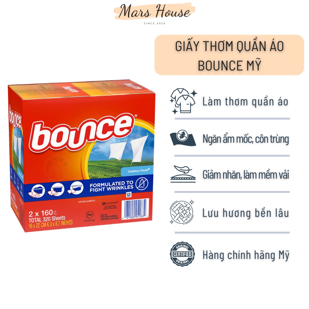 Giấy Thơm Quần Áo Bounce