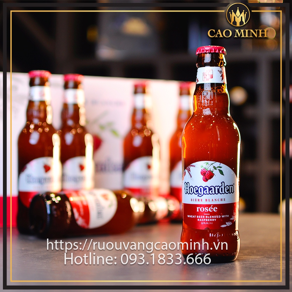 Bia Hoegaarden Rosee 3,3% Thùng 24 Chai 248ml Nhập Khẩu Bỉ