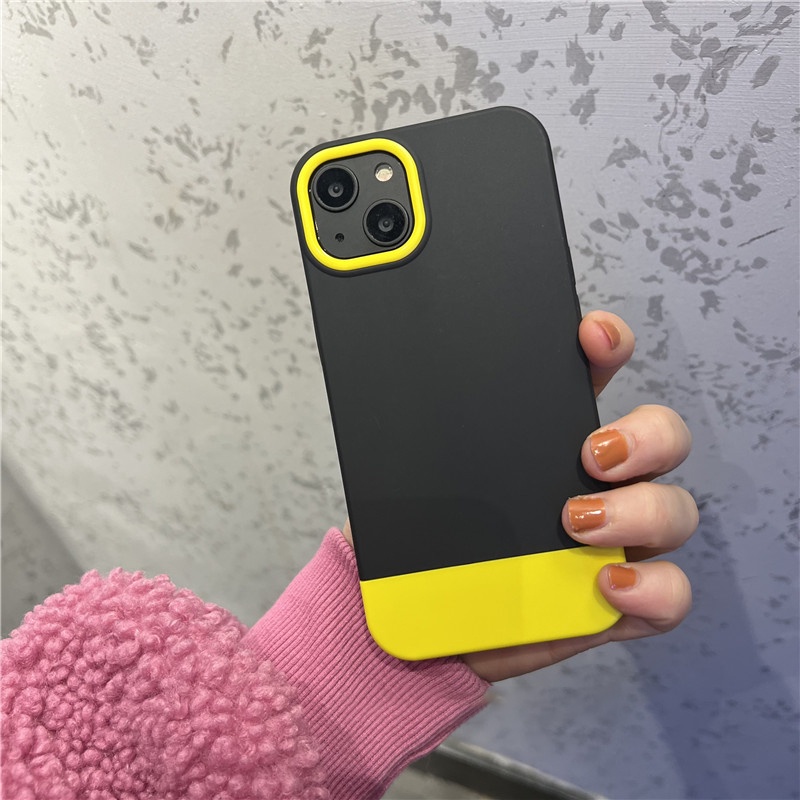 Ốp Điện Thoại Silicon Mềm Chống Sốc Màu Tương Phản Cho iPhone X XR Xs Max 11 12 Pro Max 13