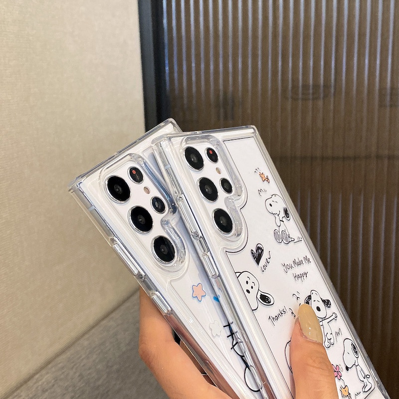 Ốp Điện Samsung S21 Ultra 5G/Note 20 Ultra Thoại Trong Suốt In Hình Gấu/Phi Hành Gia/Chó Snoopy Cho A53 5G S22 Ultra/S22 Plus