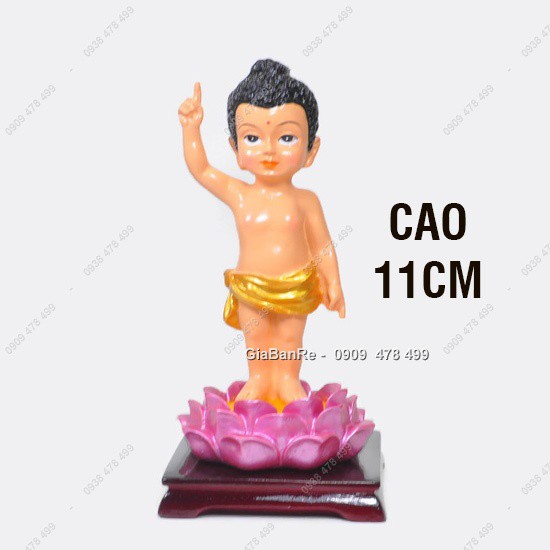 Tượng Phật Đản Sanh Vẽ Mỹ Thuật -  Size Nhỏ 11cm - 6816