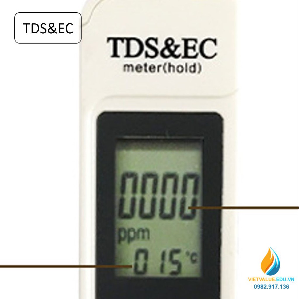 Bút TDS&EC đo độ cứng và độ dẫn điện của nước mức đo 0 đến 9990ppm
