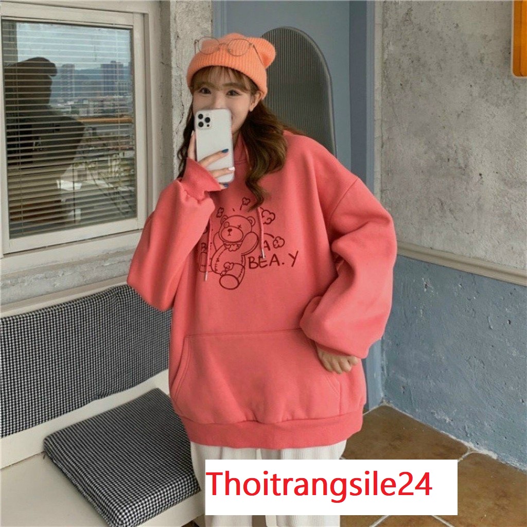 Áo hodie in gấu dễ thương