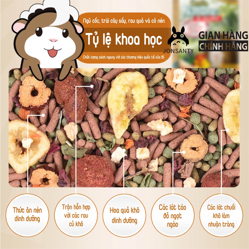 Thức ăn cho bọ ú trưởng thành, mang bầu, bọ ú nhỏ, cỏ nén rau củ trái cây sấy khô gói lớn 2LB chính hãng JONSANTY CST330