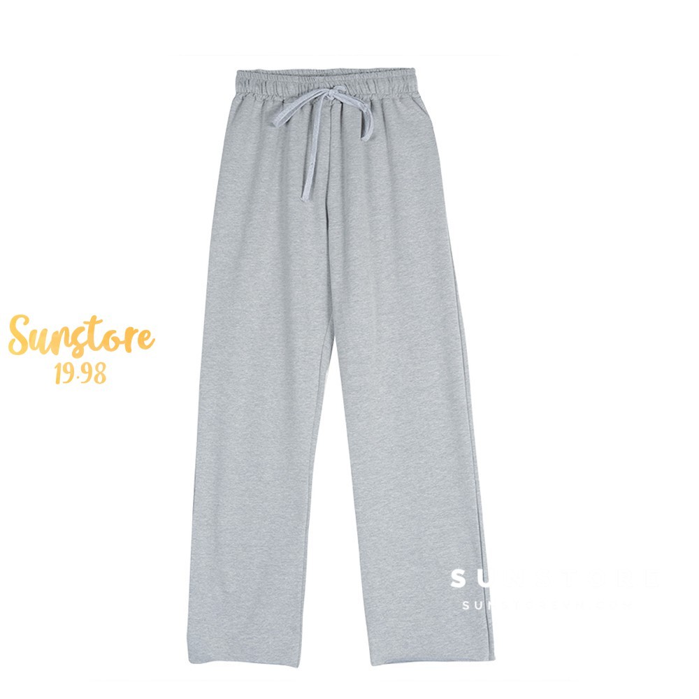 Quần culottes ống suông dáng dài chất thun quảng châu 2 màu xám và đen Ulzzang
