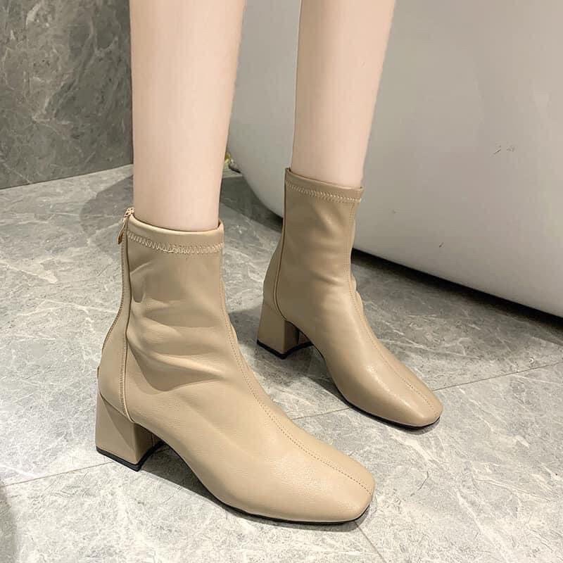 Boot da nữ cổ ngắn đế cao 6p lót lông mịn, 3 màu (ảnh thật - hàng order) | BigBuy360 - bigbuy360.vn