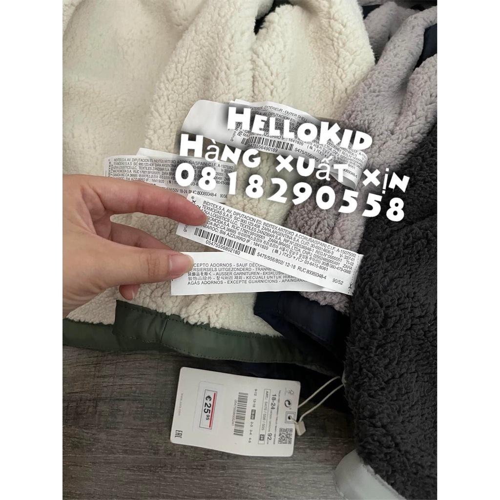 A525 - Áo khoác raincoat ZR lót lông bé trai