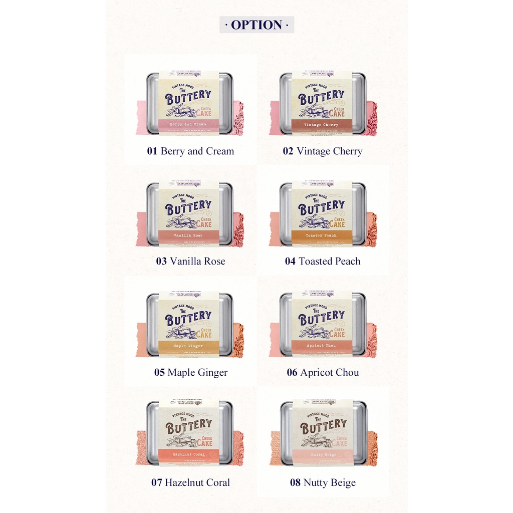 Phấn má hồng SKINFOOD Buttery Cheek Cake lâu trôi nhiều màu tự nhiên dễ sử dụng tùy chọn | BigBuy360 - bigbuy360.vn