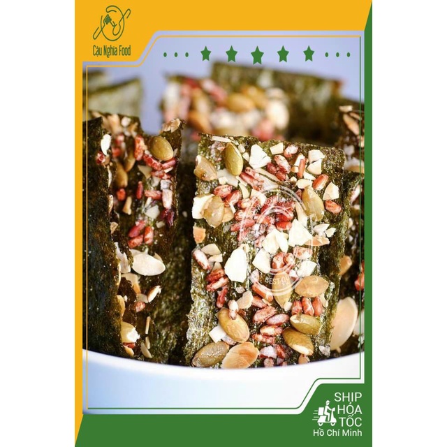 ( Sẵn HCM ) Snack Rong Biển Kẹp Hạt Dinh Dưỡng - Siêu Ngon Giòn Rụm 140gram