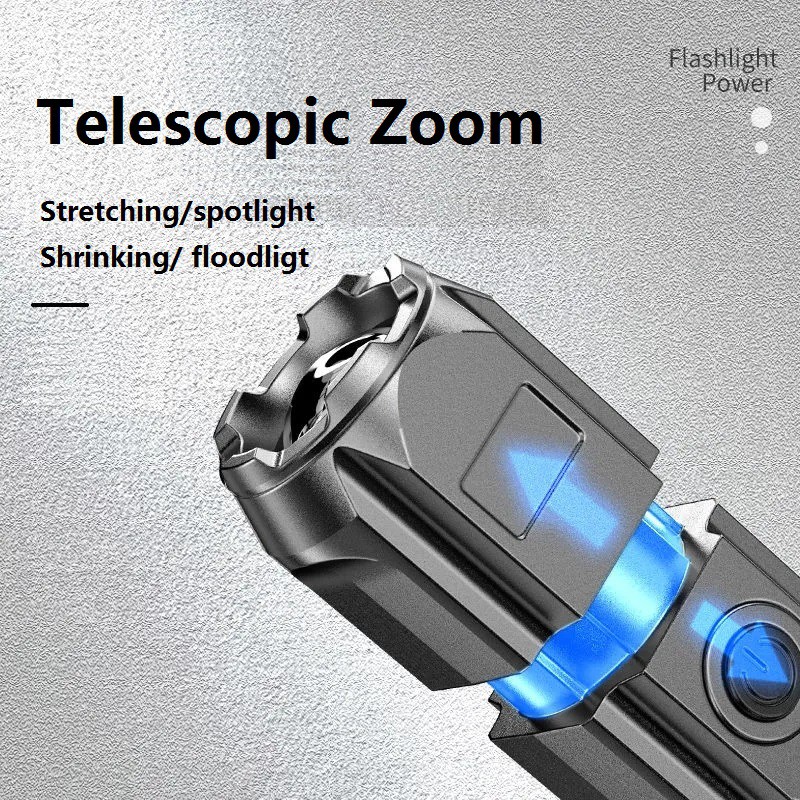 1PCS Smile Shark ABS Zoomable Bright Flashlight Outdoor Use High Light Flashlights