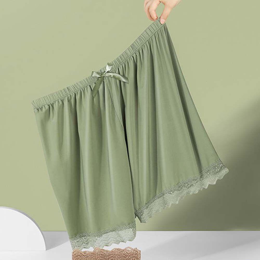 Quần Short Vải Lụa Lạnh Dáng Rộng Đính Nơ Thời Trang Mùa Hè Cho Nữ