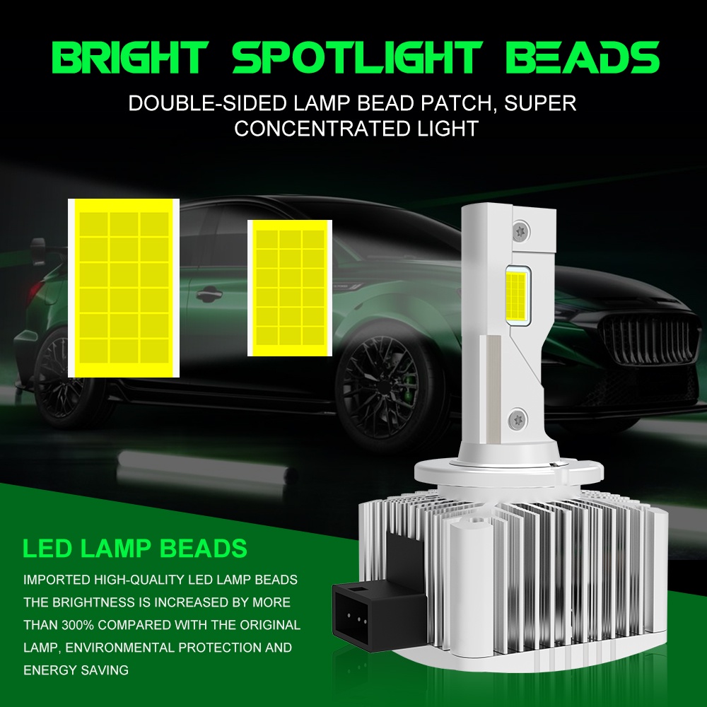 2Pcs Trắng 110W / 16000Lm Đèn pha LED Canbus Plug & Play D1S / D2S / D3S / D4S