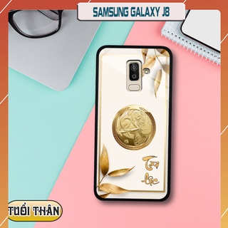 Ốp lưng kính 3d 12 con giáp - samsung galaxy j8