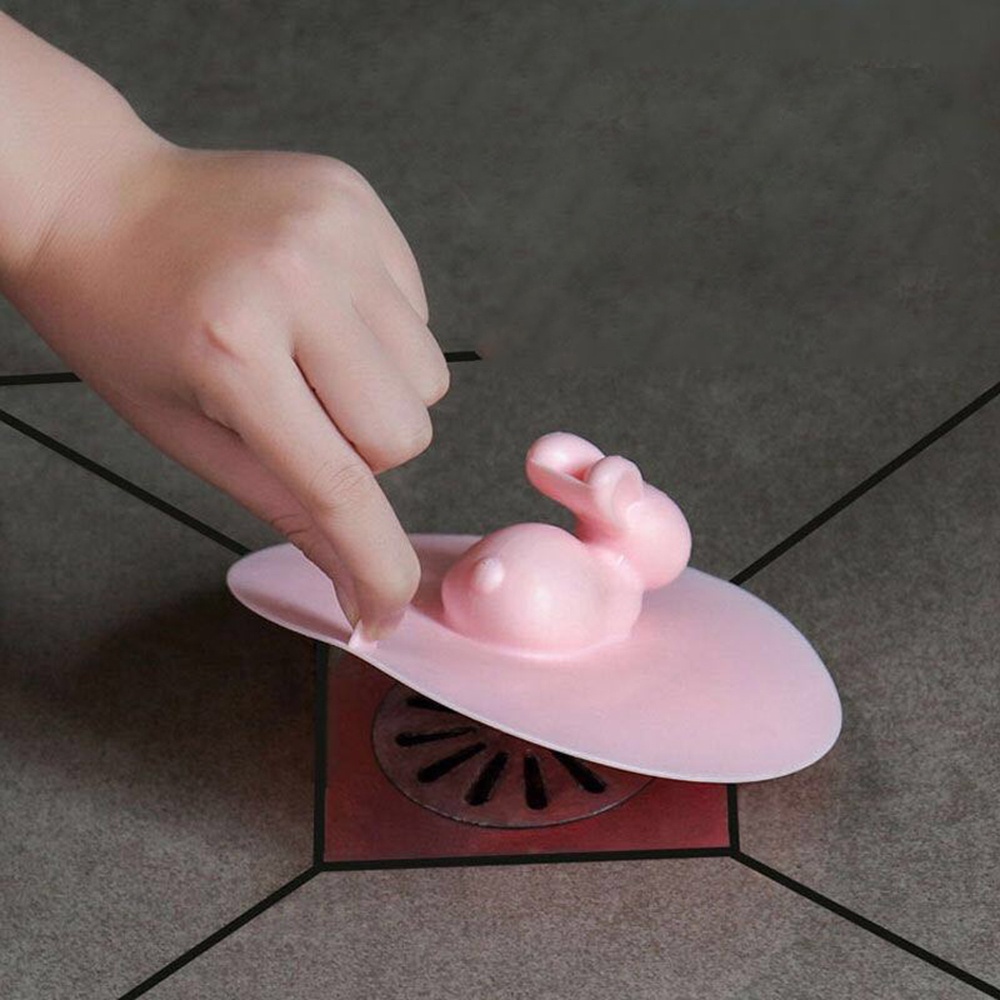 1 Nắp Đậy Cống Thoát Nước Sàn Nhà Đa Năng Chống Côn Trùng Hình Thỏ Ốp