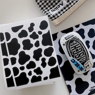 Đen sticker Dán Trang Trí Chống Nước Họa Tiết Bò Sữa Cho Điện Thoại airpods