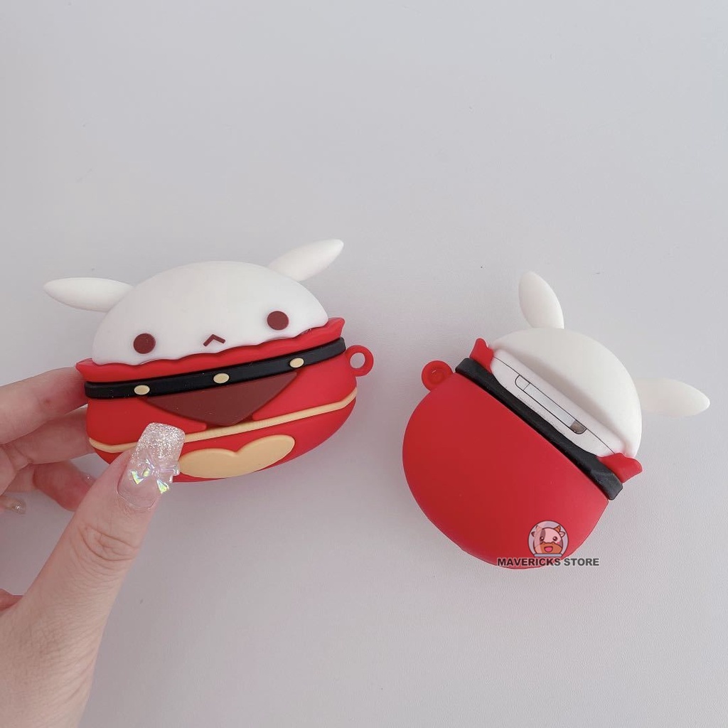 Vỏ bảo vệ hộp sạc tai nghe không dây chủ đề Genshin Impact nhân vật Klee/ Ganyu/ Keqing/ Bomb Dango cho Airpods pro