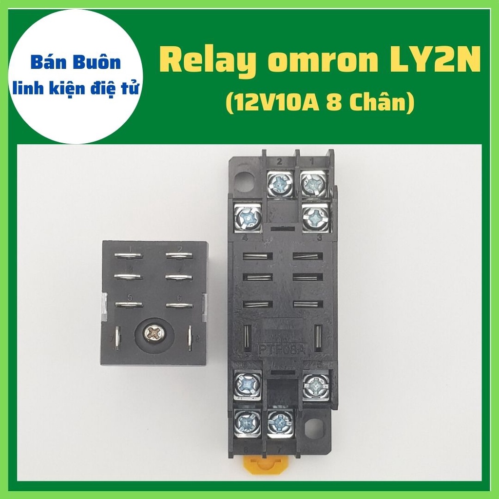 Relay 12V 8 chân. role trung gian. relay kính (12v10A), relay 12V LY2N