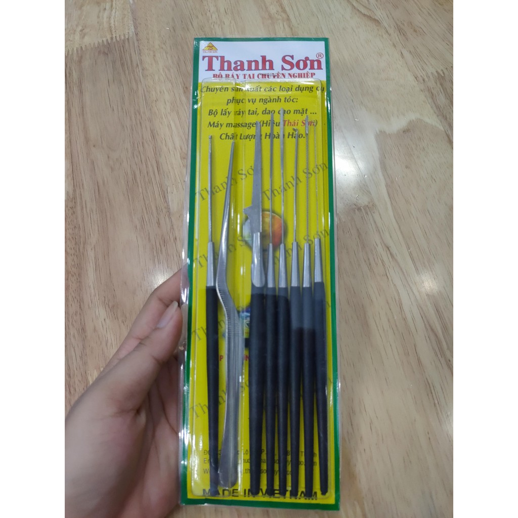 Ráy tai vĩ cán nhựa Thanh Sơn đầy đủ dụng cụ trong 1 vĩ - phụ liệu tóc