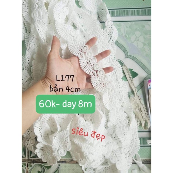 Ren viền chất cotton bản to trang trí váy áo, đồ handmade...