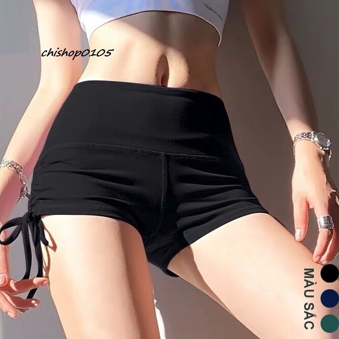 Hàng đẹp - Quần đùi tập gym gen bụng dây rút cao cấp