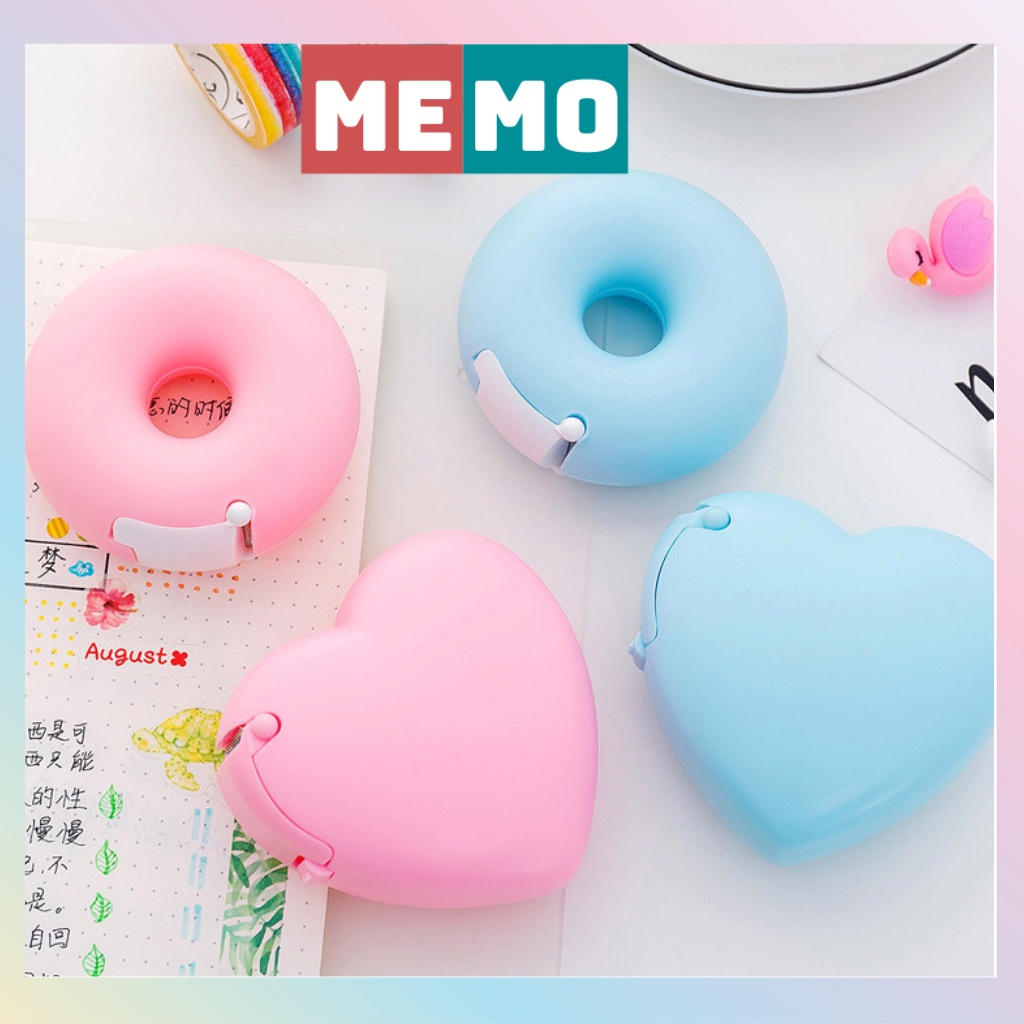 Dụng cụ cắt băng keo, washi tape MEMO, hộp đựng băng dính sáng tạo độc đáo phụ kiện trang trí cho học sinh