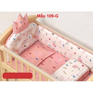 Trọn Bộ Quây Cho Cũi Nhiều Kích Thước, Quây Cũi Cotton Mềm Mại Êm Ái- Ankyo Store