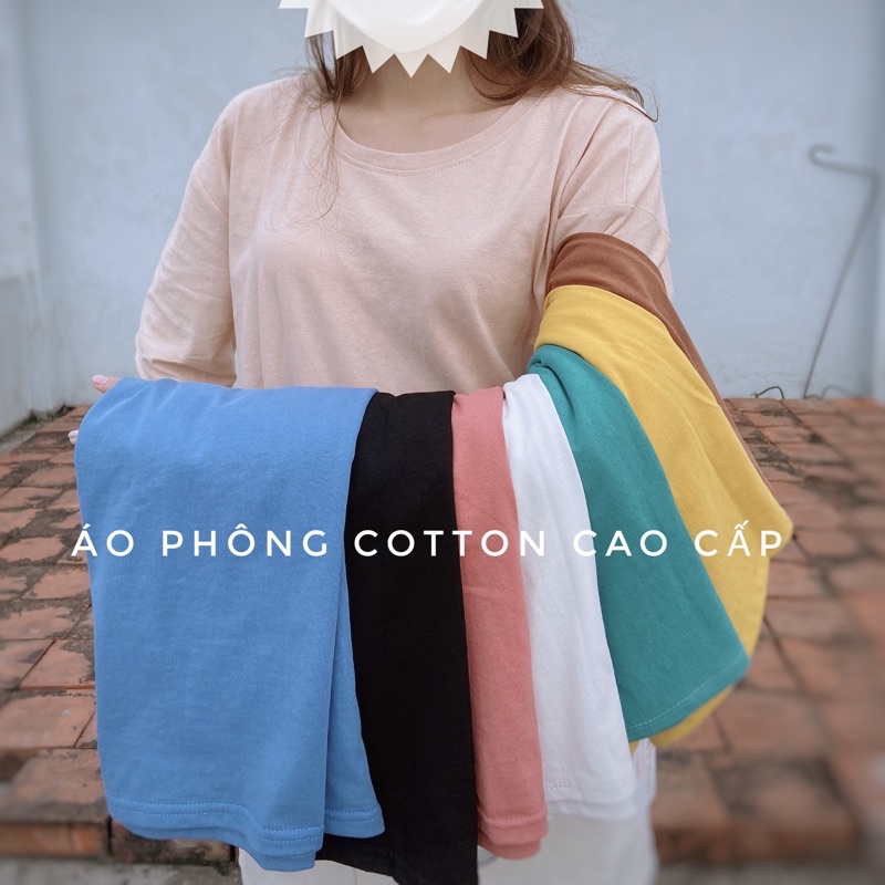 Áo thun trơn Áo phông tay lỡ Áo trơn nữ cao cấp vnxk dáng thụng rộng