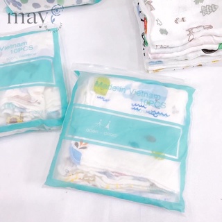 Set 10 cái khăn sữa sợi tre ADEN cho bé
