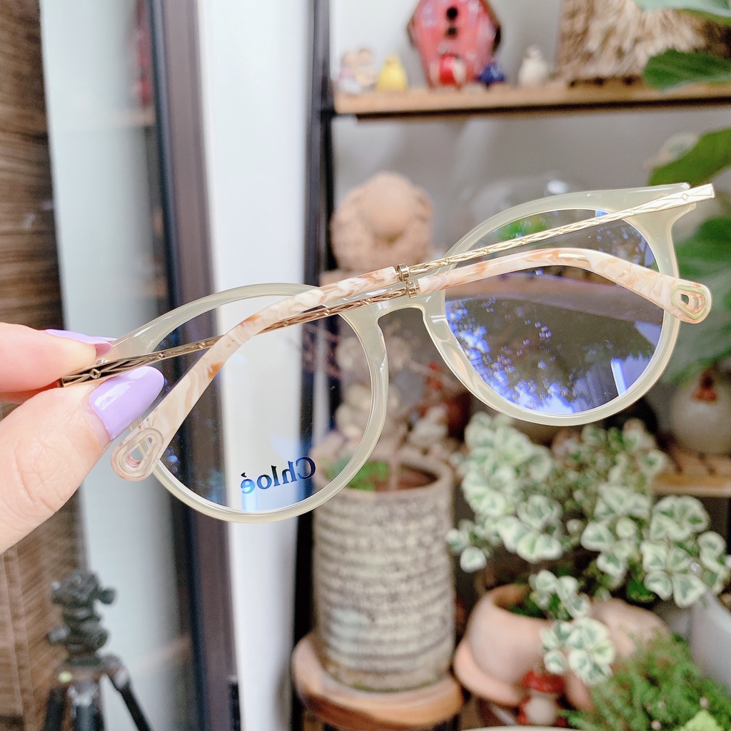 Gọng cận nữ Chloe viền màu sand dáng tròn CE2735