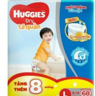 Tã quần huggies 68+8 sai l