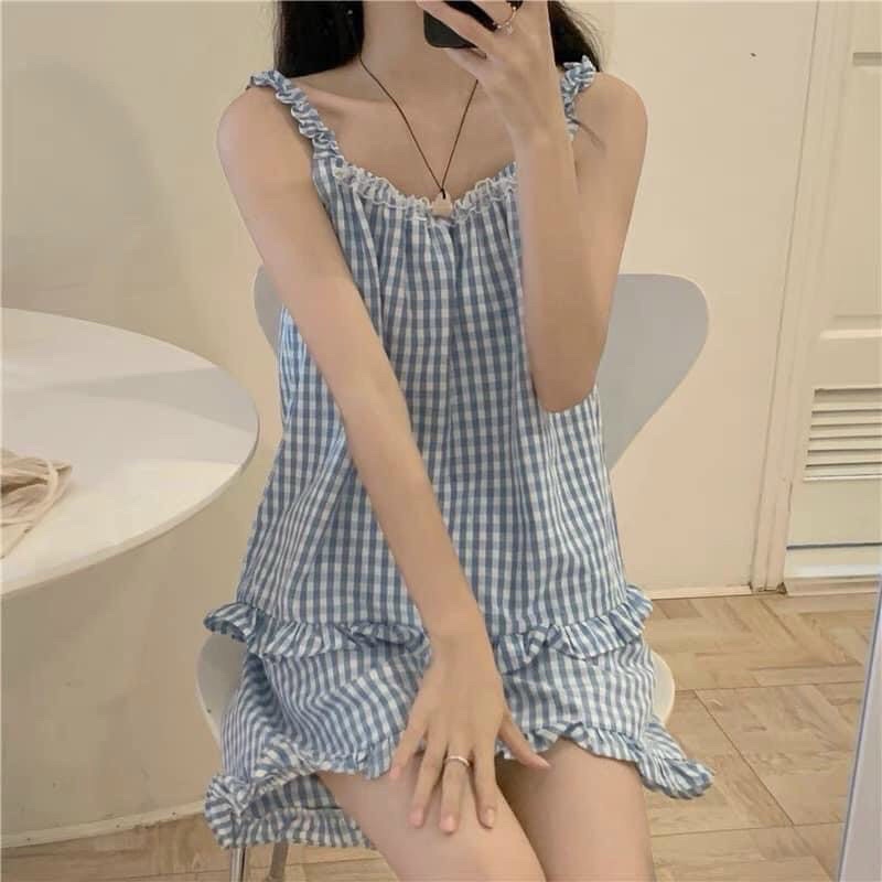 Bộ Ngủ Kate Sọc Caro 💕