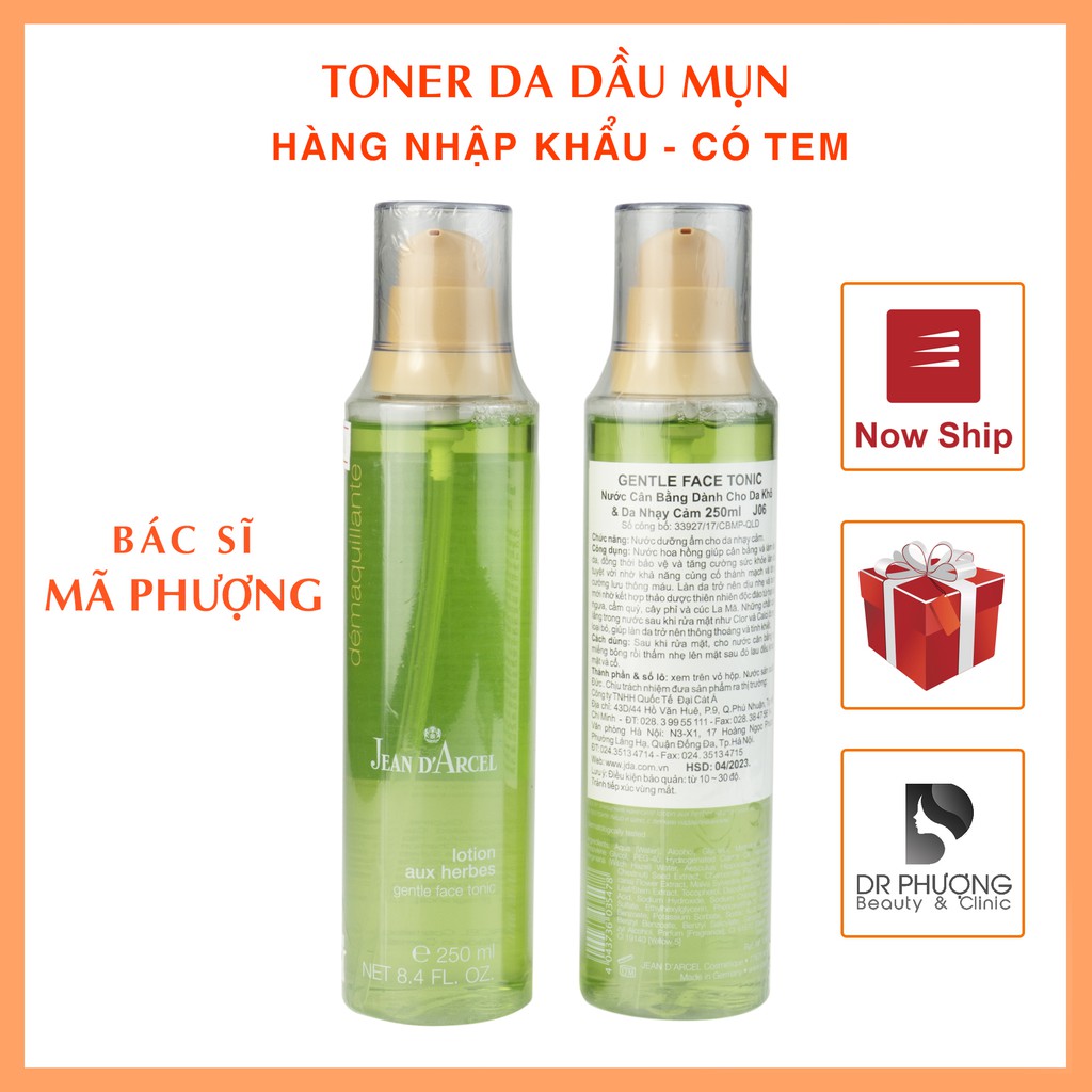 Toner cho da khô và da nhạy cảm JEAN D'ARCEL GENTLE FACE TONIC (250ml)