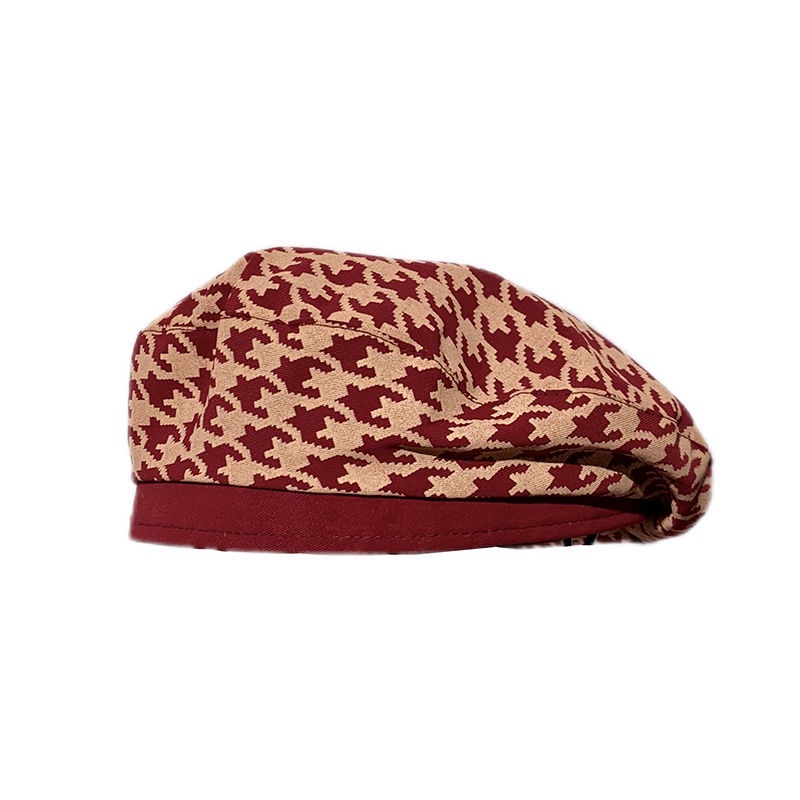Mũ Beret Da Cao Cấp Màu Đỏ Rượu Vang Phong Cách Retro Anh Quốc Cao Cấp Cho Nữ